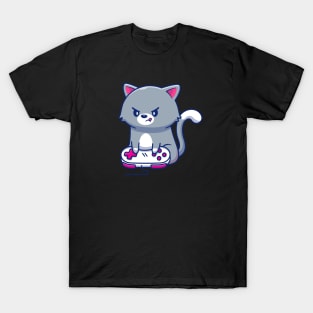 Cute Gamer Kitten Anime T-Shirt